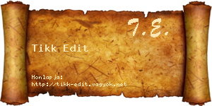 Tikk Edit névjegykártya